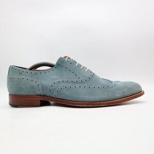 Grenson Dylan Blue Suede Oxford Brogue Men's UK 10.5 F US 11.5 Dress Shoes